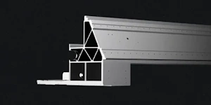 Cross-sectional view of a precision CNC aluminum extrusion beam used in industrial machinery